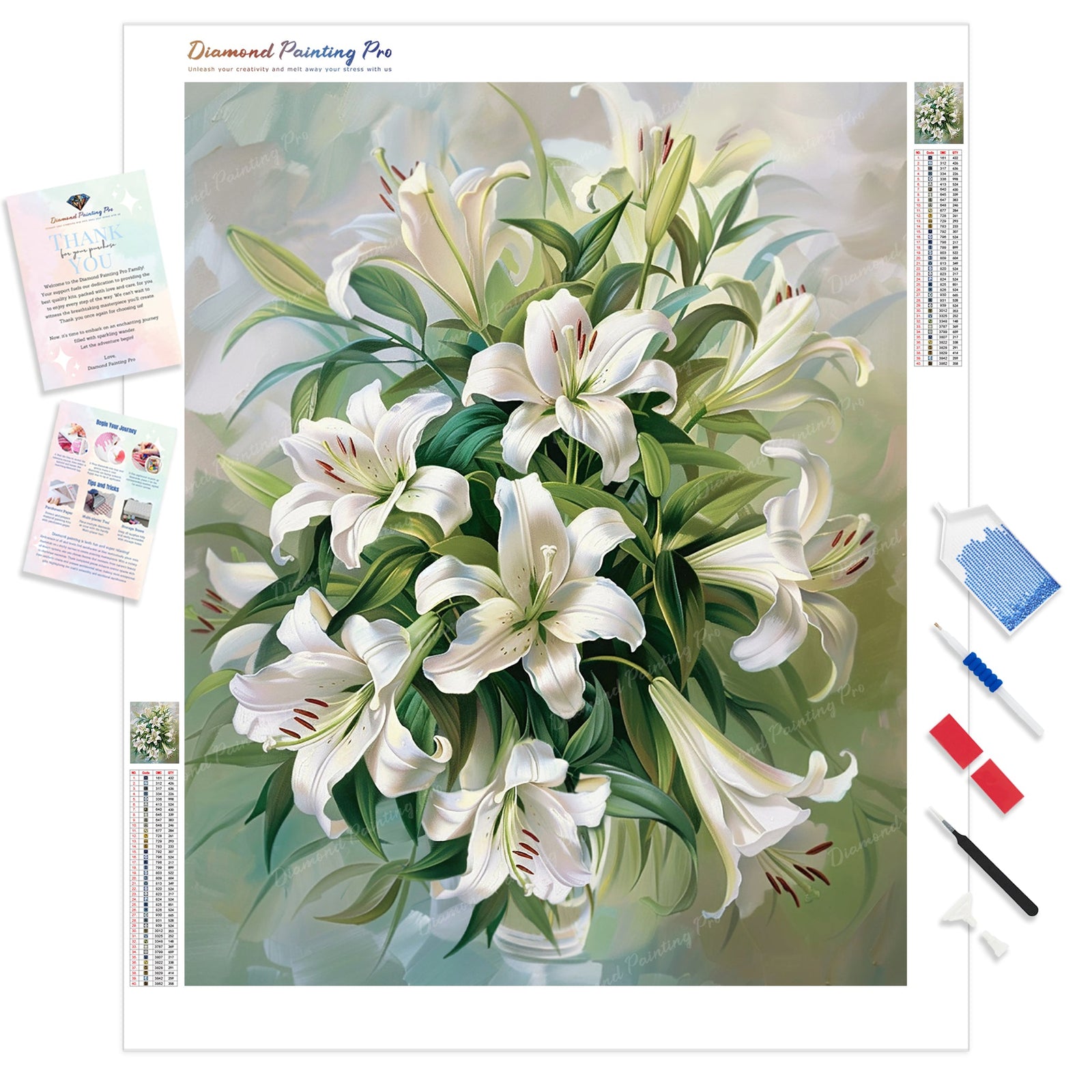 Easter Lily | Diamond Painting Kit - Full Drill - Square or Round Diamonds with AB Drills Option