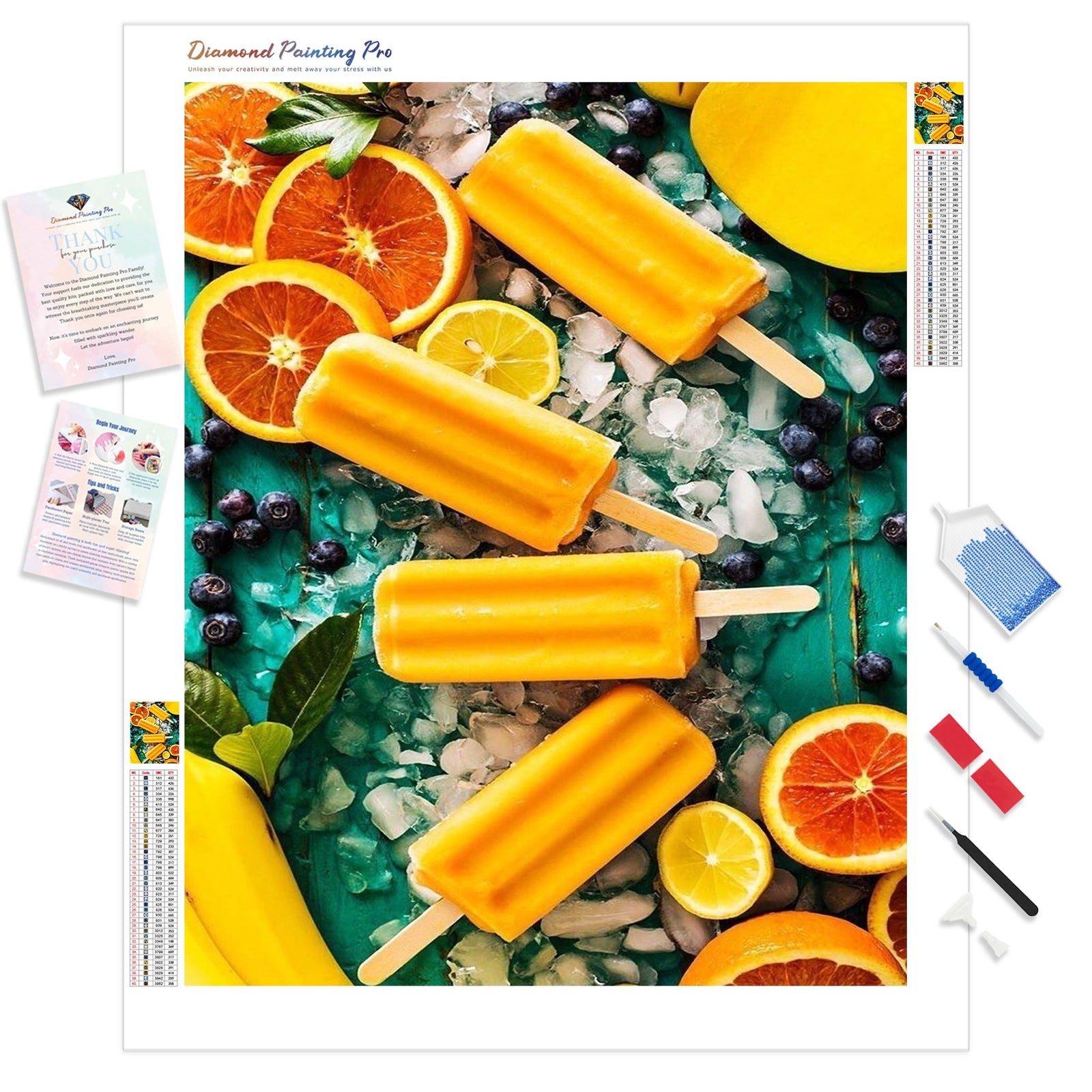 Orange Ice Cream | Diamond Painting Kit - Full Drill - Square or Round Diamonds with AB Drills Option