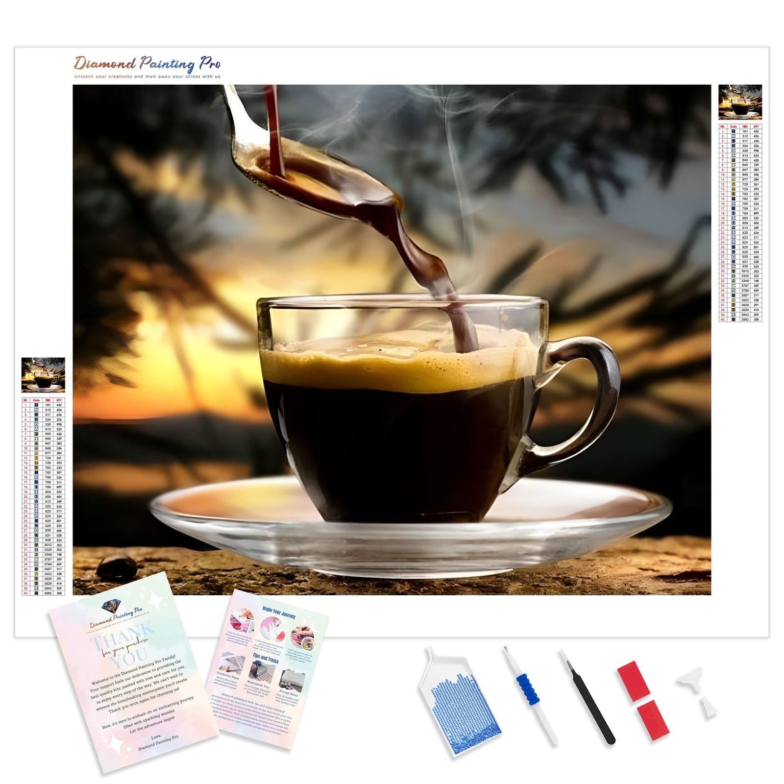 Hot Coffee | Diamond Painting Kit - Full Drill - Square or Round Diamonds with AB Drills Option