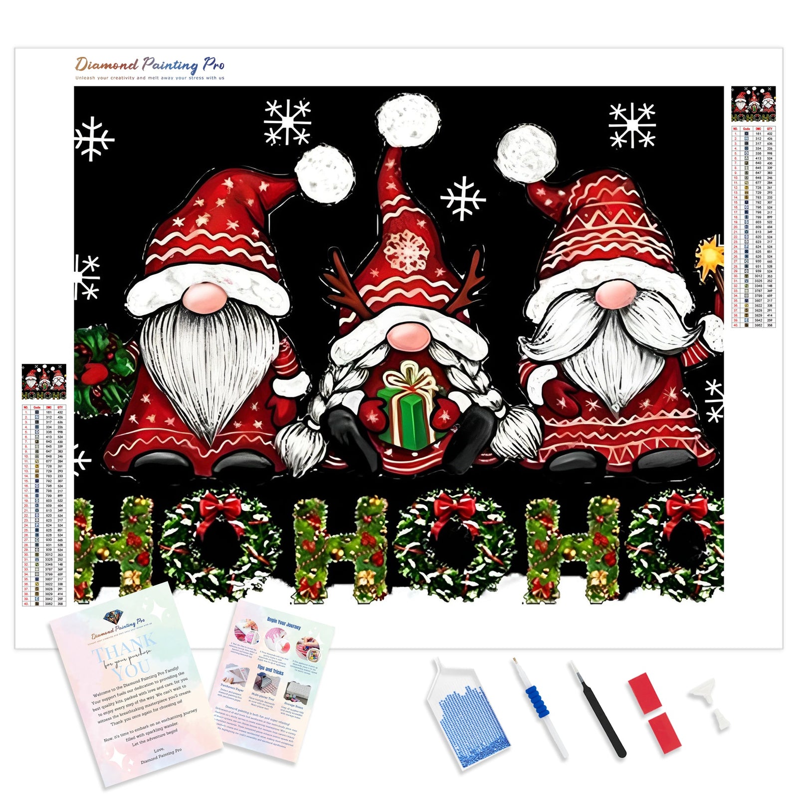 HO HO HO | Diamond Painting Kit - Full Drill - Square or Round Diamonds with AB Drills Option