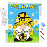 Bee Happy | Diamond Painting Kit - Full Drill - Square or Round Diamonds with AB Drills Option
