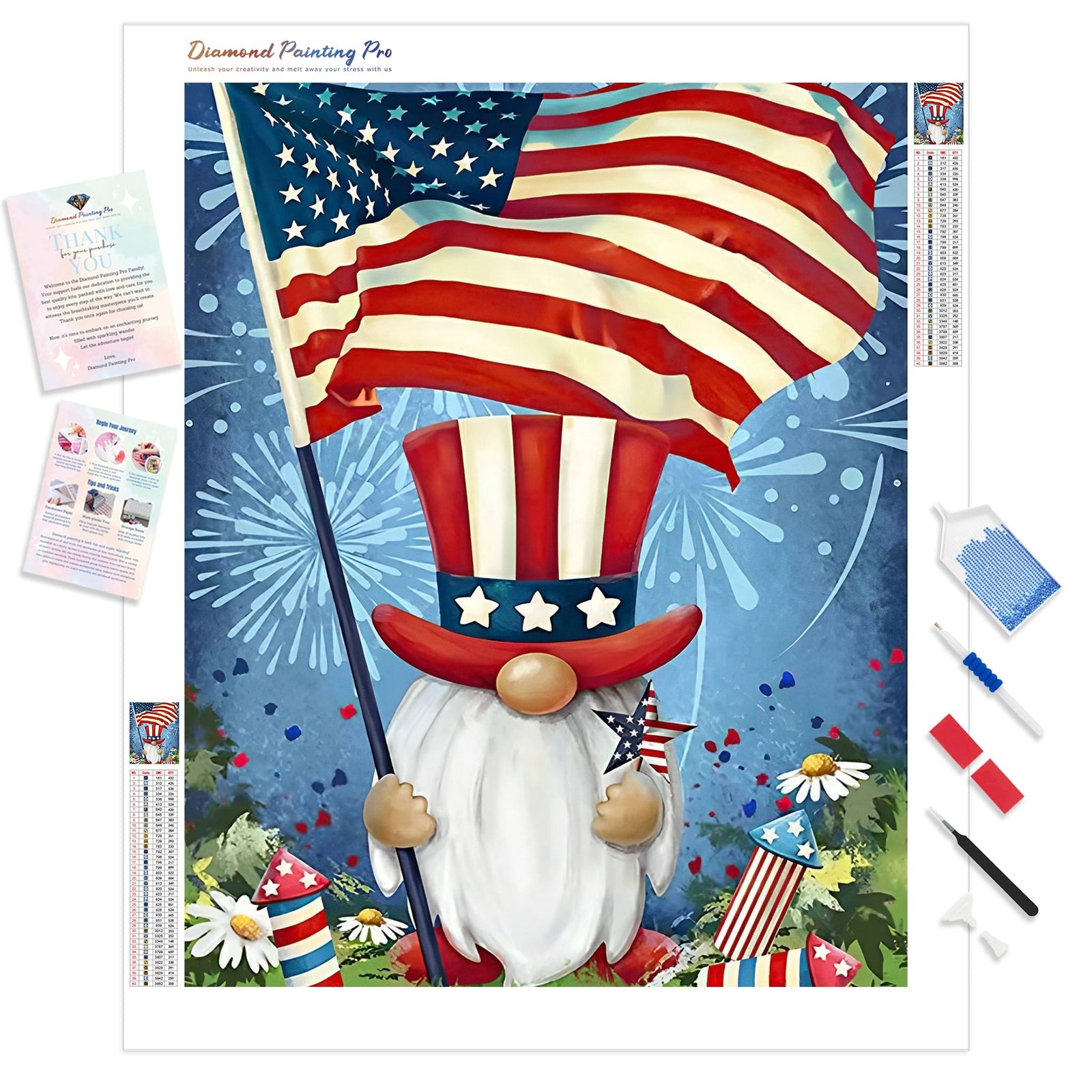 Gnome Flag | Diamond Painting Kit - Full Drill - Square or Round Diamonds with AB Drills Option