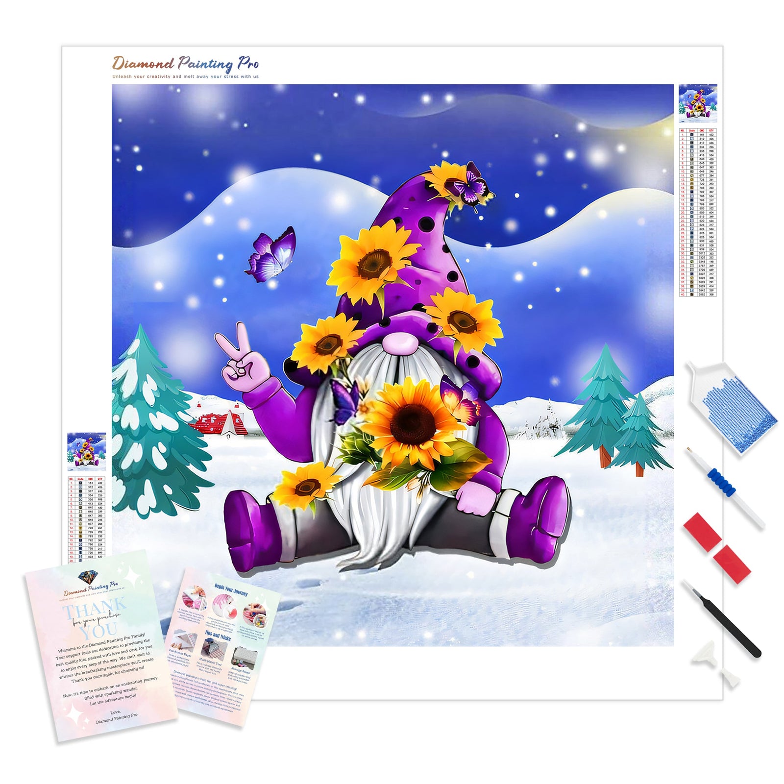 Snowy Gnome | Diamond Painting Kit - Full Drill - Square or Round Diamonds with AB Drills Option