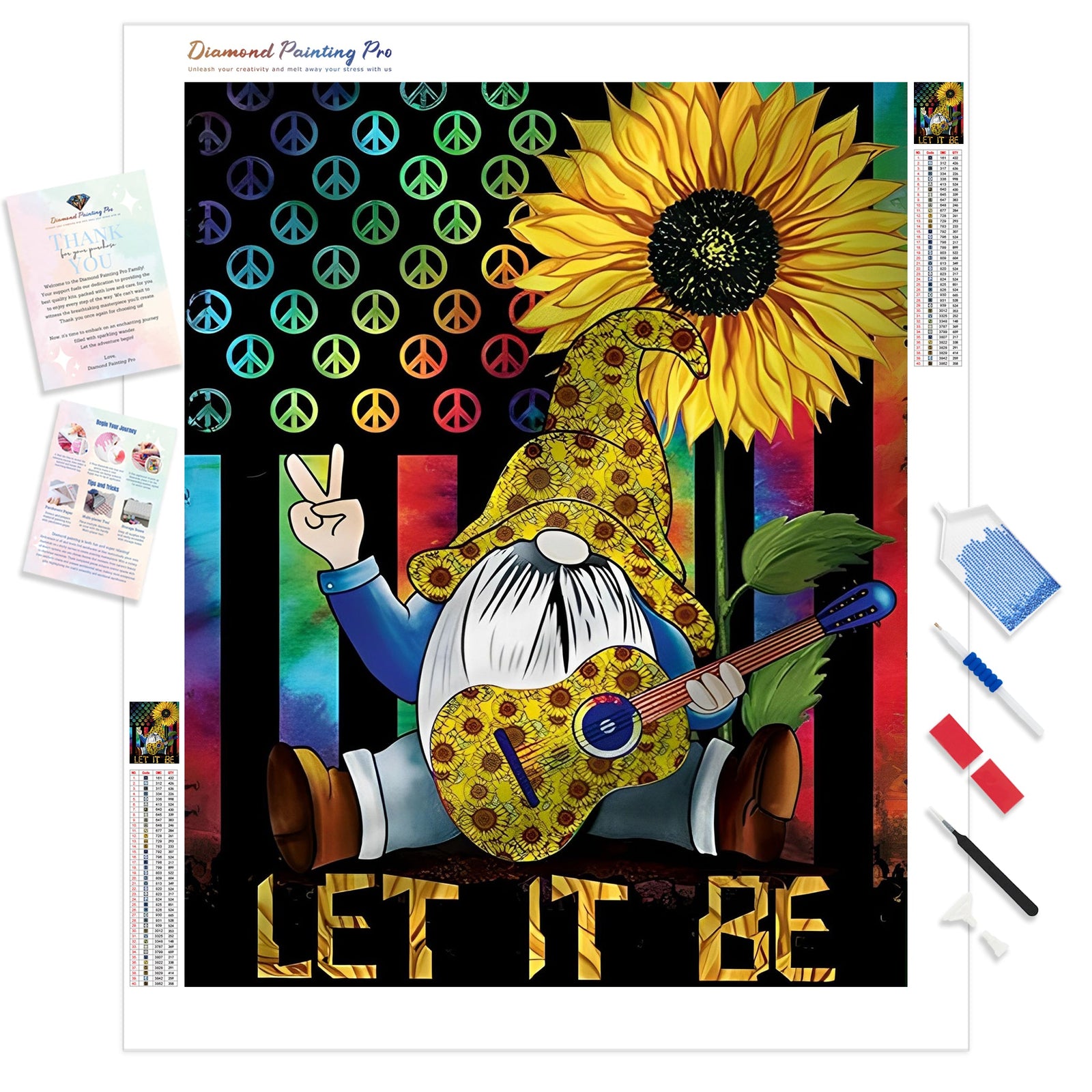 Sunflower Gnome | Diamond Painting Kit - Full Drill - Square or Round Diamonds with AB Drills Option