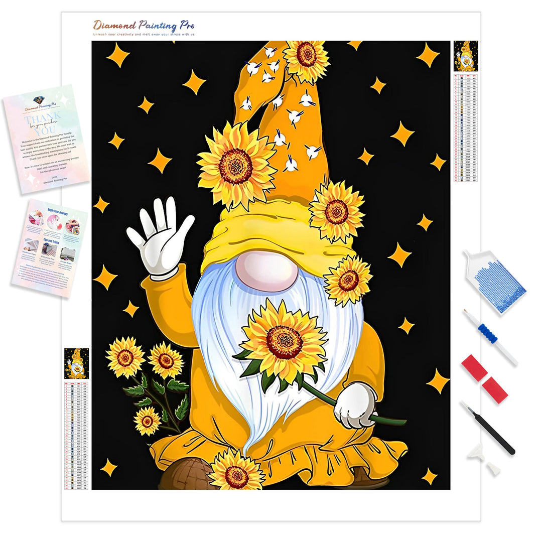 Yellow Gnome | Diamond Painting Kit - Full Drill - Square or Round Diamonds with AB Drills Option