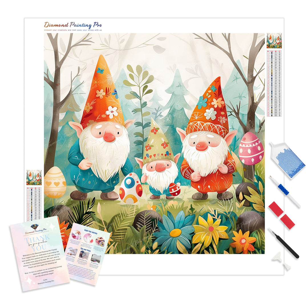 Gnome Egg Expedition | Diamond Painting Kit - Full Drill - Square or Round Diamonds with AB Drills Option