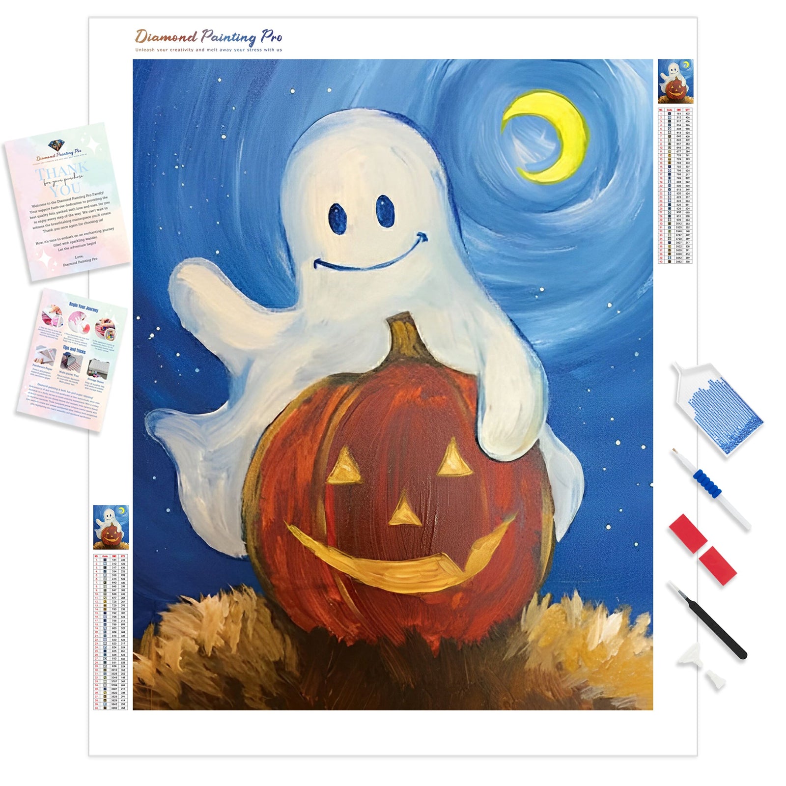 Cute Ghost | Diamond Painting Kit - Full Drill - Square or Round Diamonds with AB Drills Option