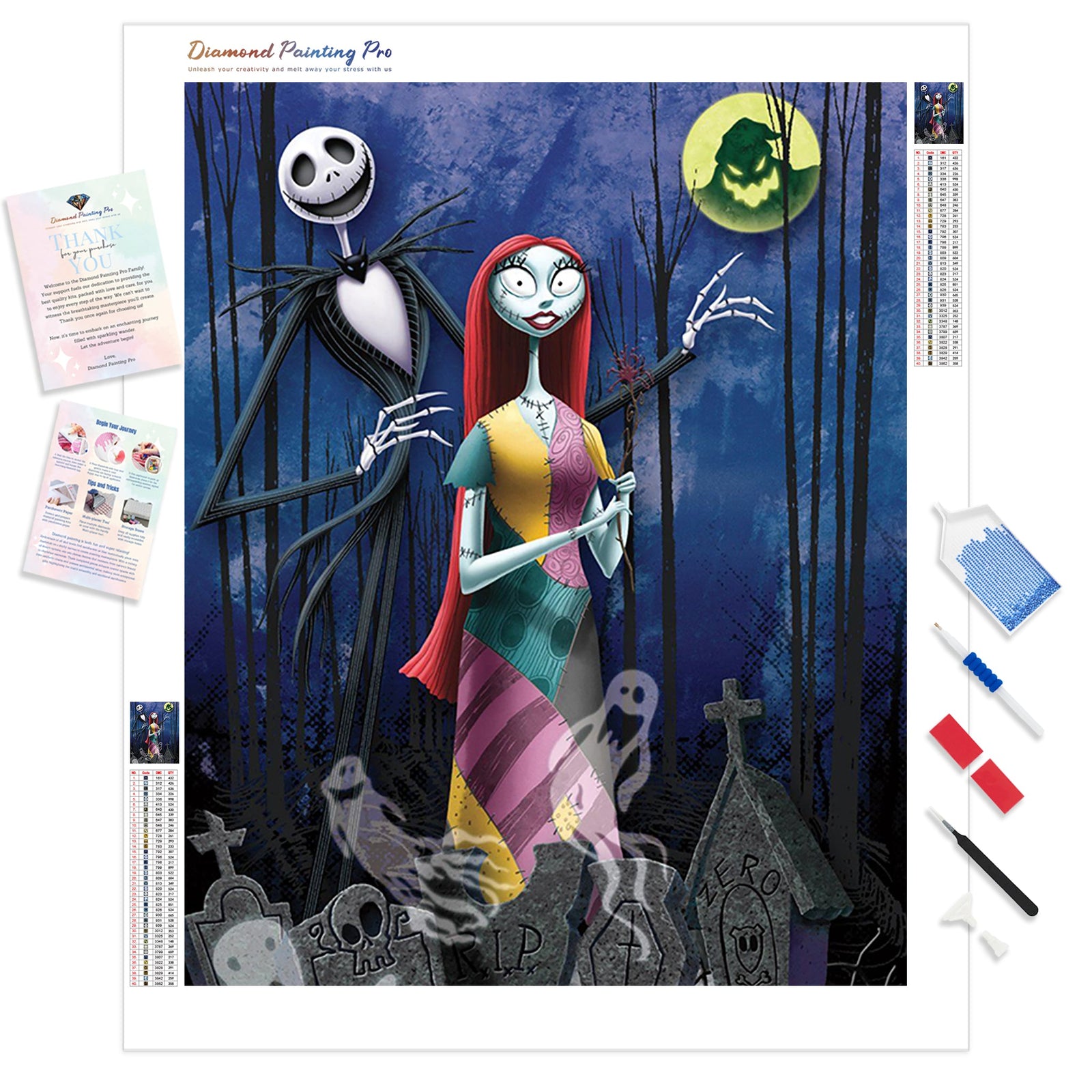 Halloween Date | Diamond Painting Kit - Full Drill - Square or Round Diamonds with AB Drills Option