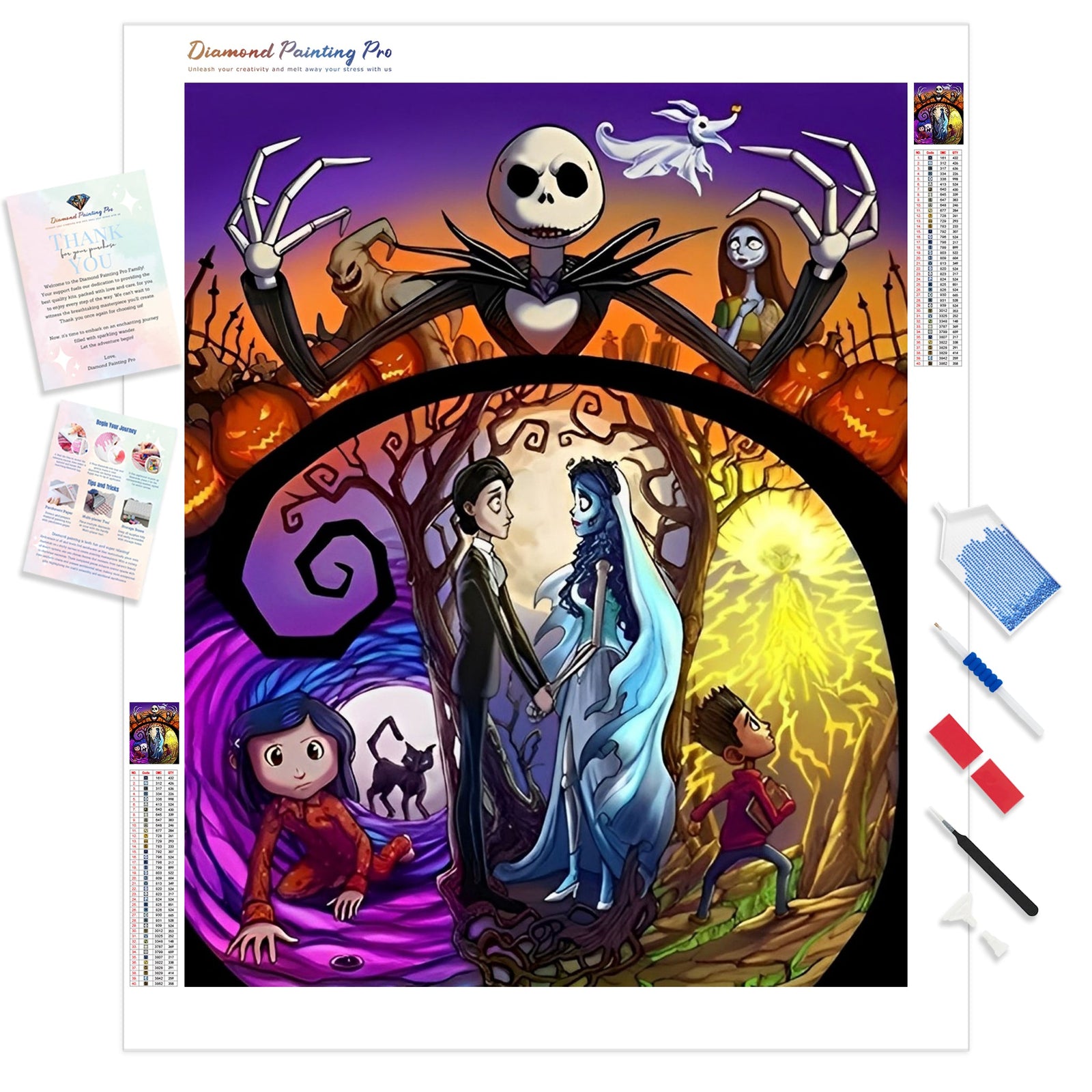 The Nightmare Before Christmas | Diamond Painting Kit - Full Drill - Square or Round Diamonds with AB Drills Option