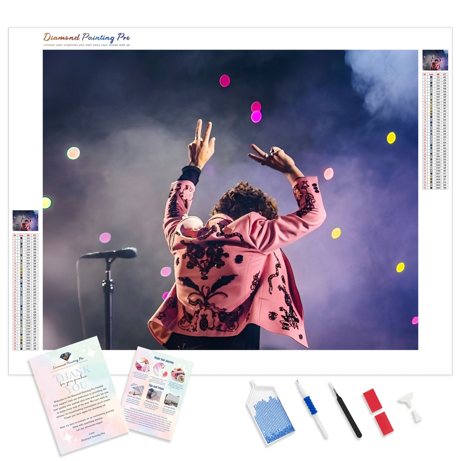 Harry Styles Concert | Diamond Painting Kit - Full Drill - Square or Round Diamonds with AB Drills Option