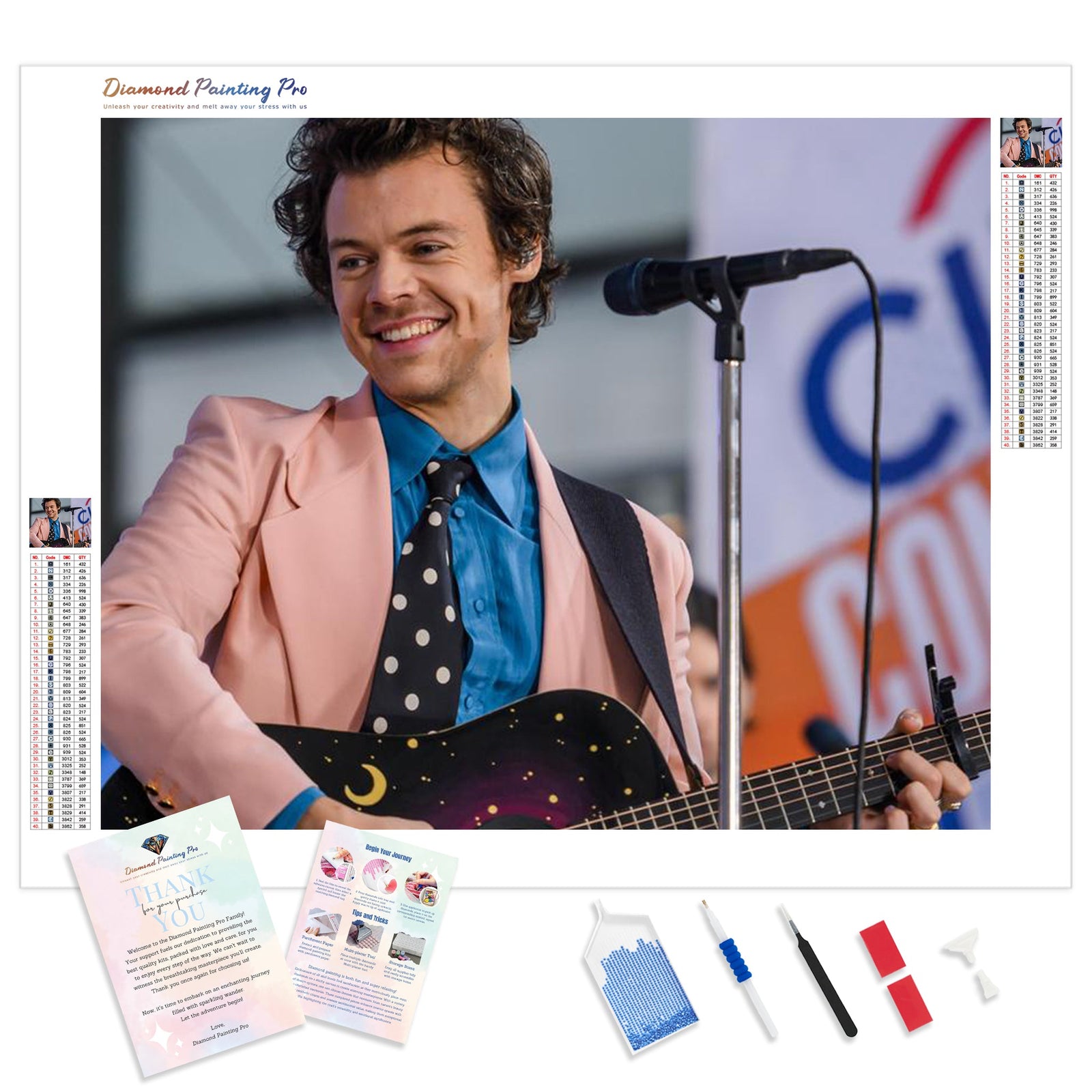 Harry Styles Smiles | Diamond Painting Kit - Full Drill - Square or Round Diamonds with AB Drills Option