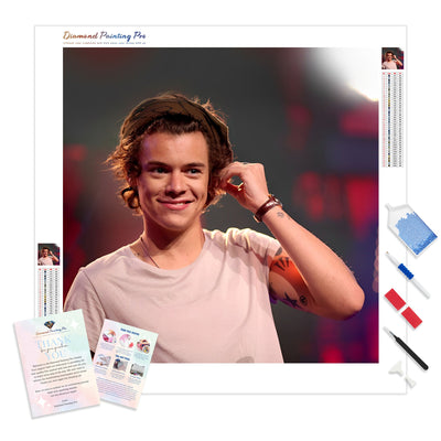 Harry Styles with White Shirt | Diamond Painting Kit - Full Drill - Square or Round Diamonds with AB Drills Option