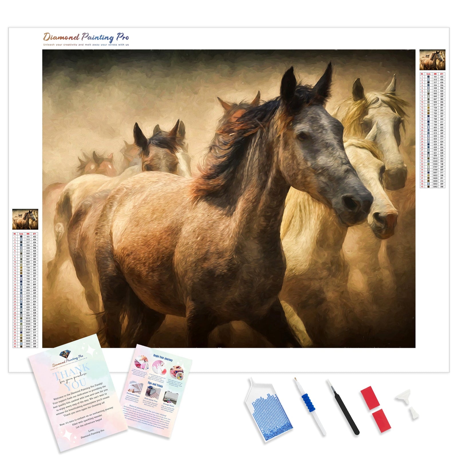 Wild Stallion | Diamond Painting Kit - Full Drill - Square or Round Diamonds with AB Drills Option