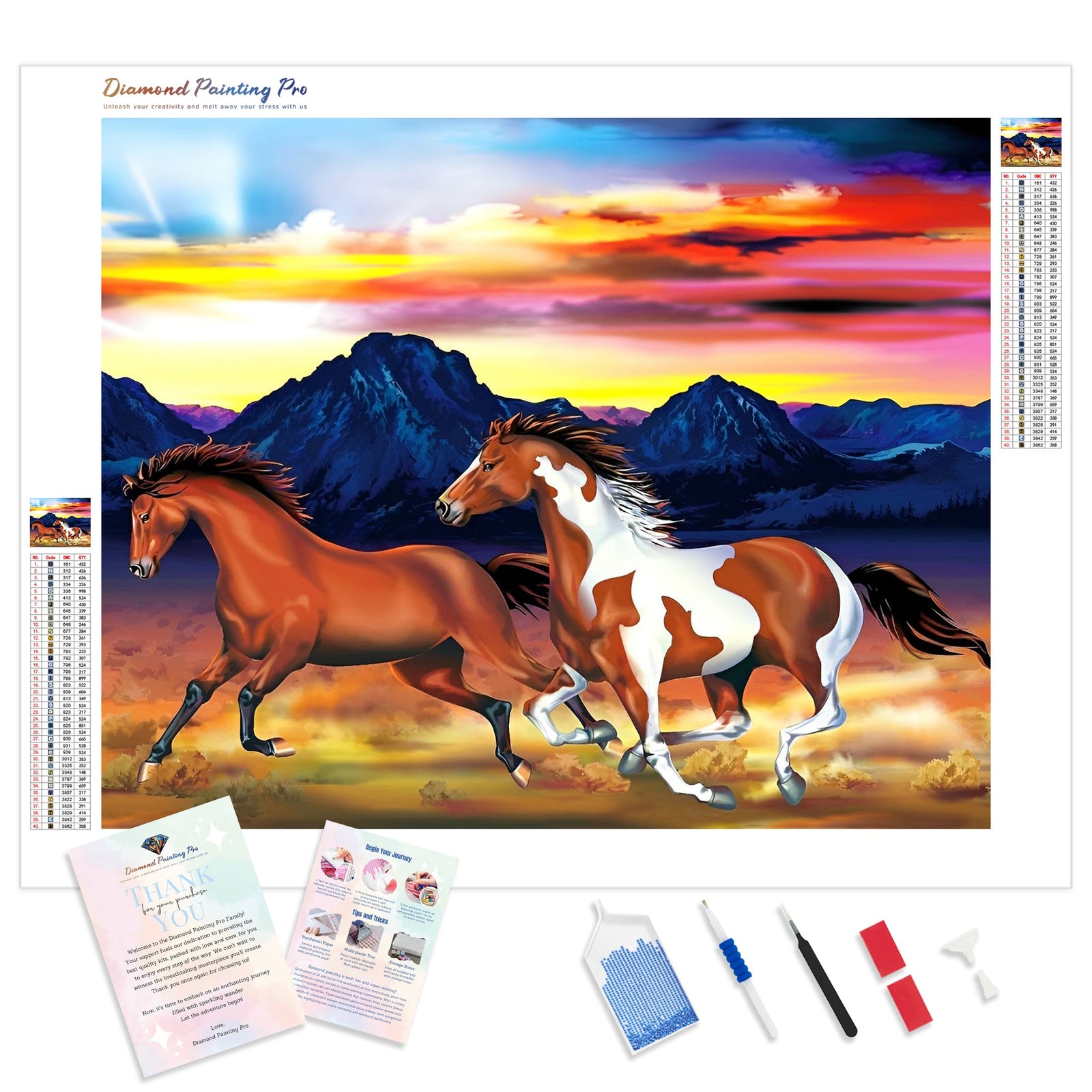 Galloping Across Prairie | Diamond Painting Kit - Full Drill - Square or Round Diamonds with AB Drills Option