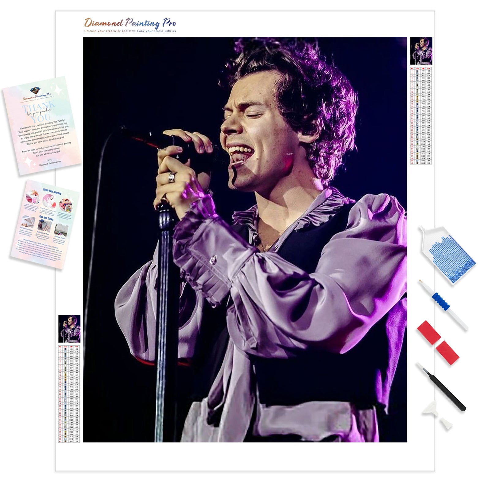 Harry Styles Sings | Diamond Painting Kit - Full Drill - Square or Round Diamonds with AB Drills Option