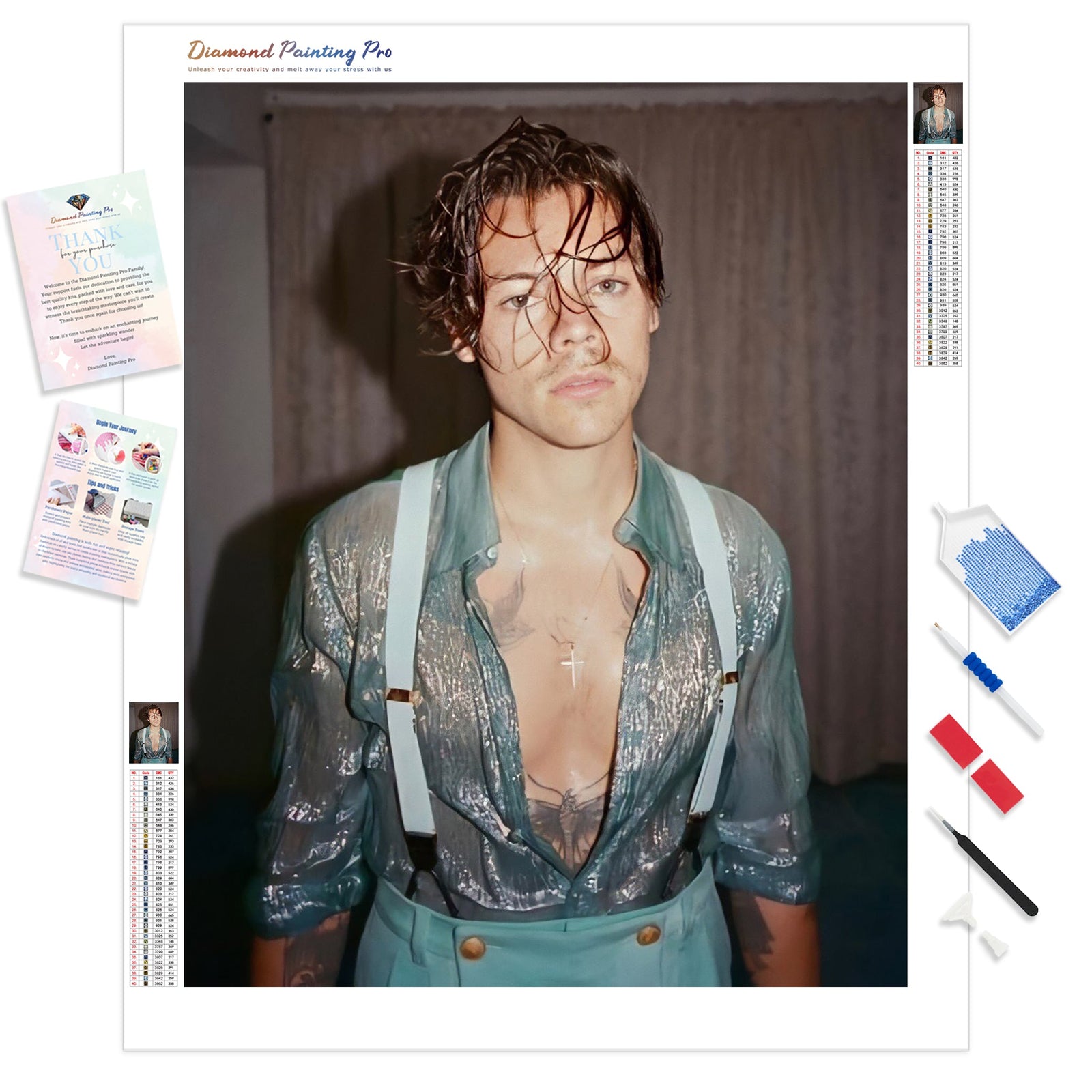 Harry Styles Light Up | Diamond Painting Kit - Full Drill - Square or Round Diamonds with AB Drills Option