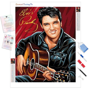 Elvis Presley with Guitar | Diamond Painting Kit - Full Drill - Square or Round Diamonds with AB Drills Option