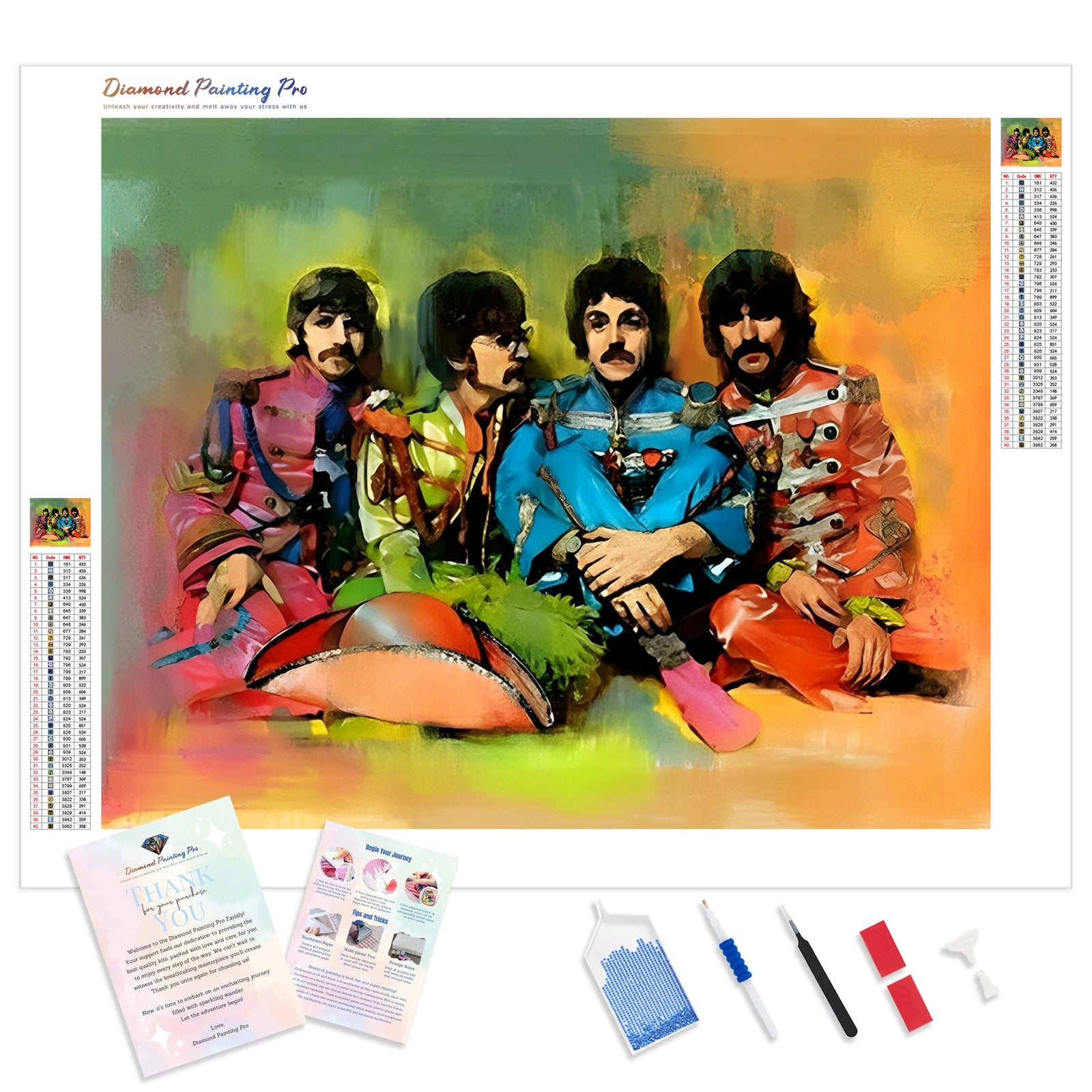 Band the Beatles | Diamond Painting Kit - Full Drill - Square or Round Diamonds with AB Drills Option