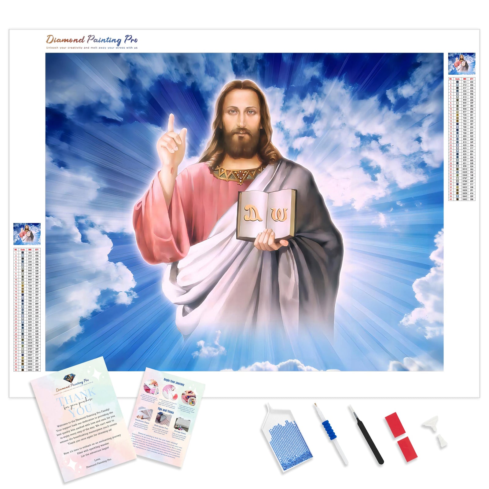 Jesus Blessing | Diamond Painting Kit - Full Drill - Square or Round Diamonds with AB Drills Option