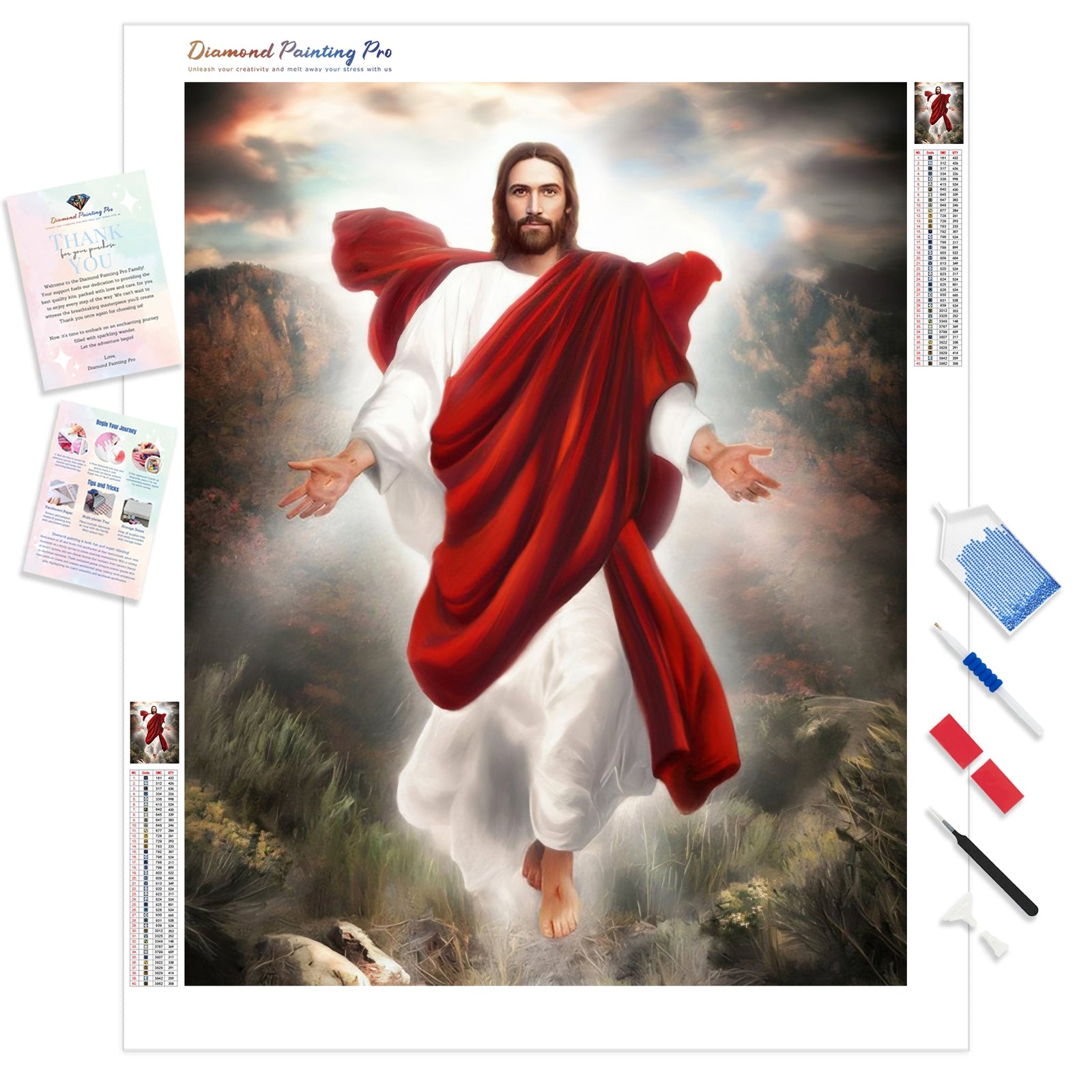 Jesus Christ | Diamond Painting Kit - Full Drill - Square or Round Diamonds with AB Drills Option