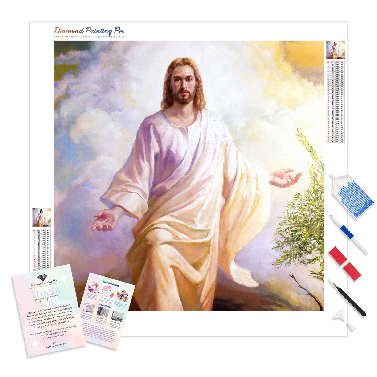 Jesus Blessings | Diamond Painting Kit - Full Drill - Square or Round Diamonds with AB Drills Option