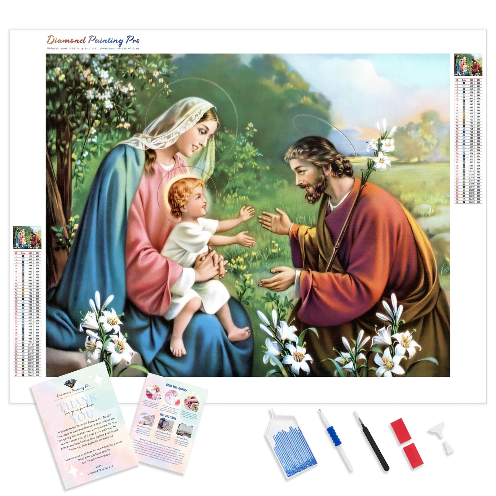 Holy Family Jesus | Diamond Painting Kit - Full Drill - Square or Round Diamonds with AB Drills Option