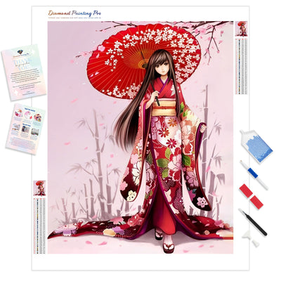 Anime Kimono | Diamond Painting Kit - Full Drill - Square or Round Diamonds with AB Drills Option