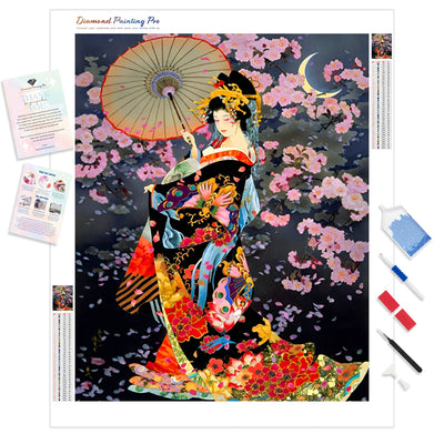 Kimono and Cherry Blossoms | Diamond Painting