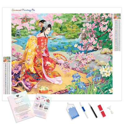 Japanese Geisha | Diamond Painting Kit - Full Drill - Square or Round Diamonds with AB Drills Option