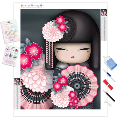 Cartoon Kimono Girl | Diamond Painting Kit - Full Drill - Square or Round Diamonds with AB Drills Option