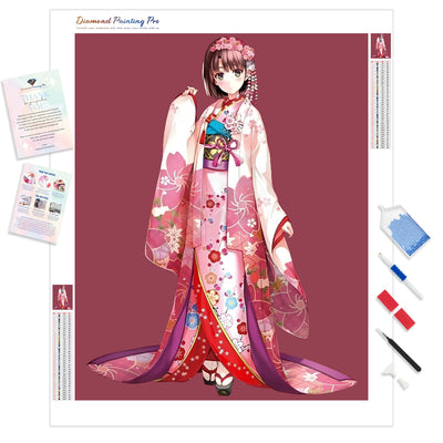 Anime Kimono Colmek | Diamond Painting Kit - Full Drill - Square or Round Diamonds with AB Drills Option