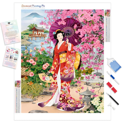 Sakura Geisha | Diamond Painting Kit - Full Drill - Square or Round Diamonds with AB Drills Option