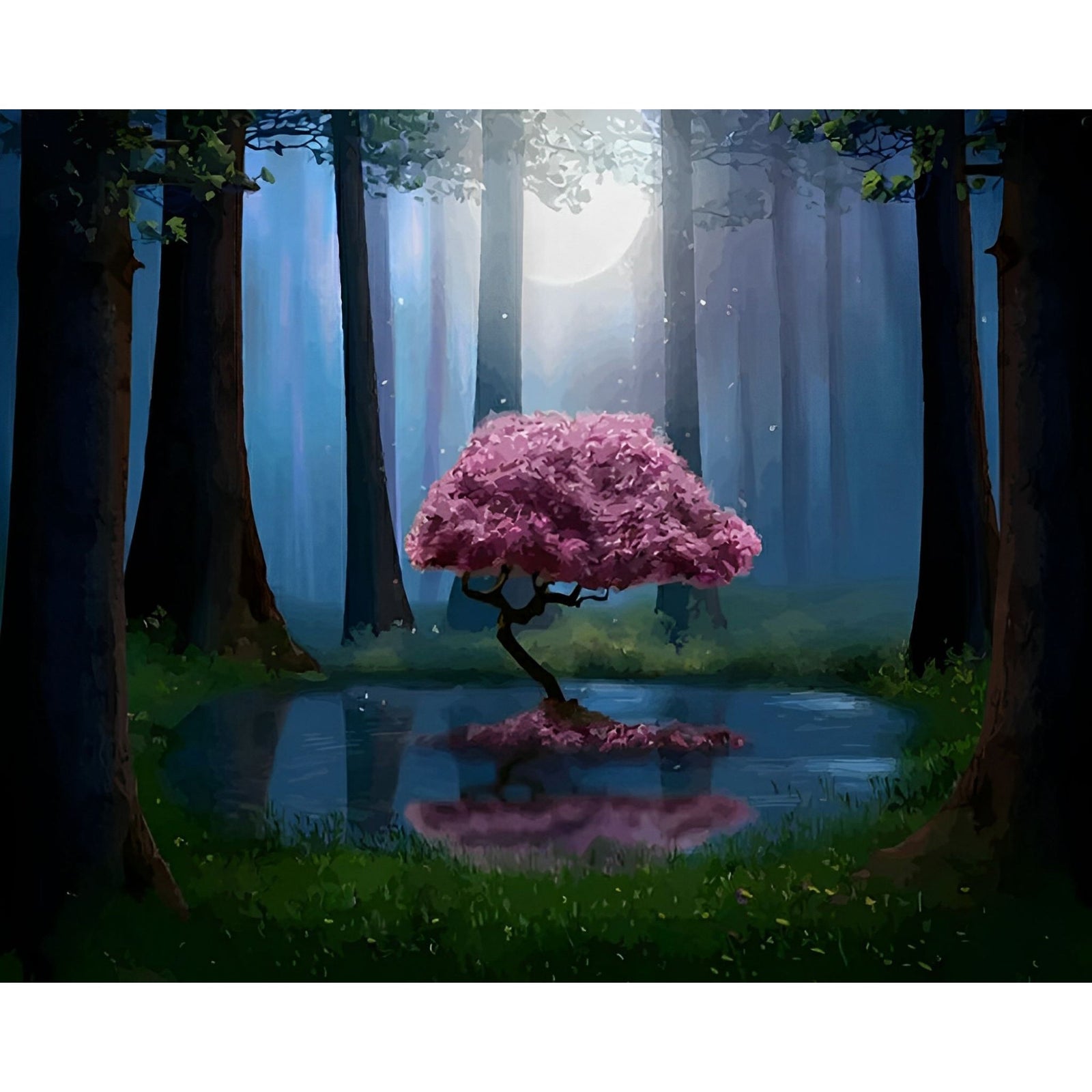 Forest Pink Tree | Diamond Painting Design - Full Drill Diamond Art with 5d Square or Round Diamonds - AB Drills Available