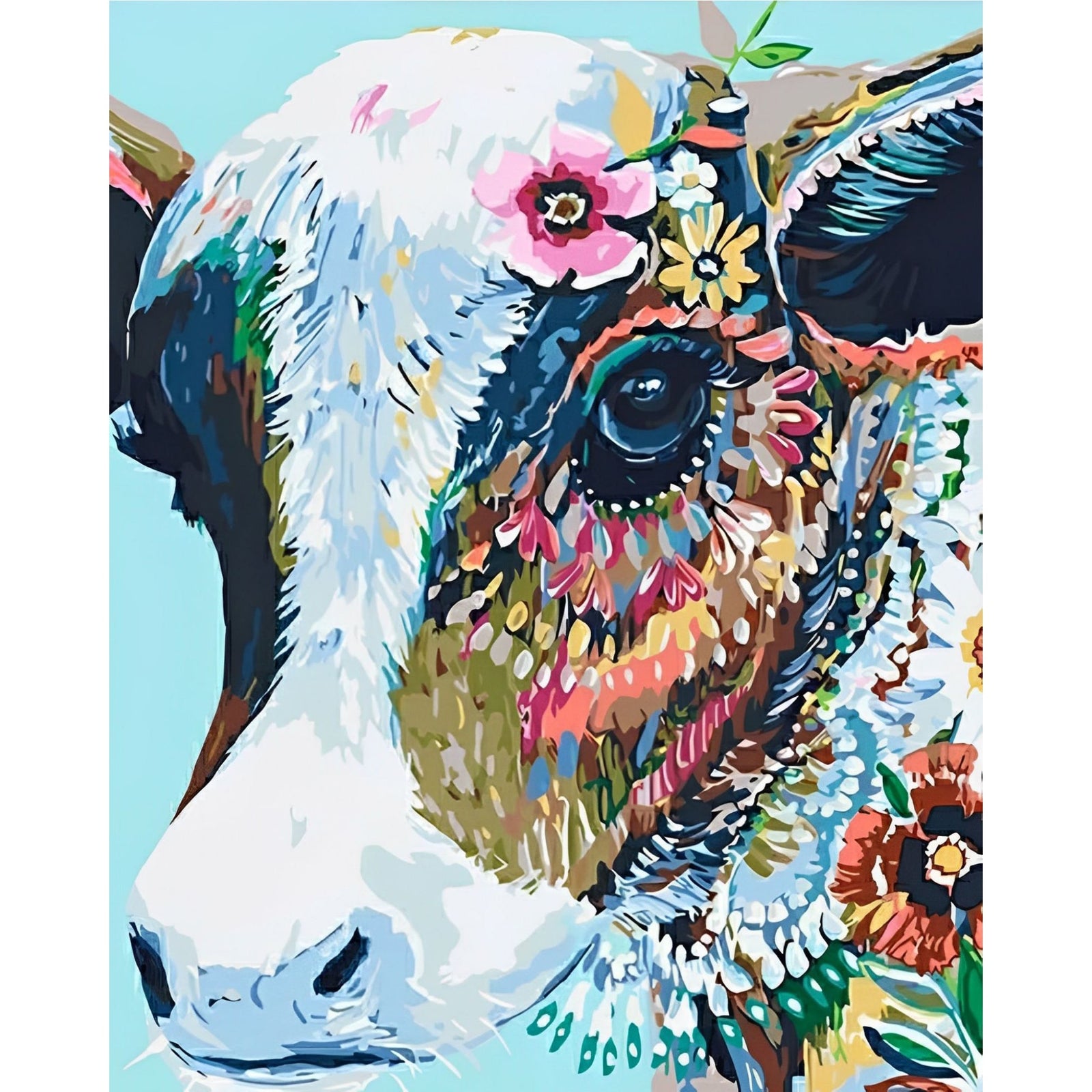 Colorful Cow | Diamond Painting Design - Full Drill Diamond Art with 5d Square or Round Diamonds - AB Drills Available