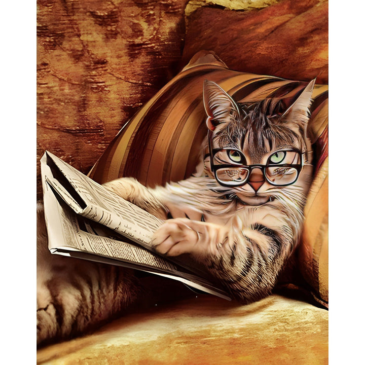 Cat Reading Time | Diamond Painting