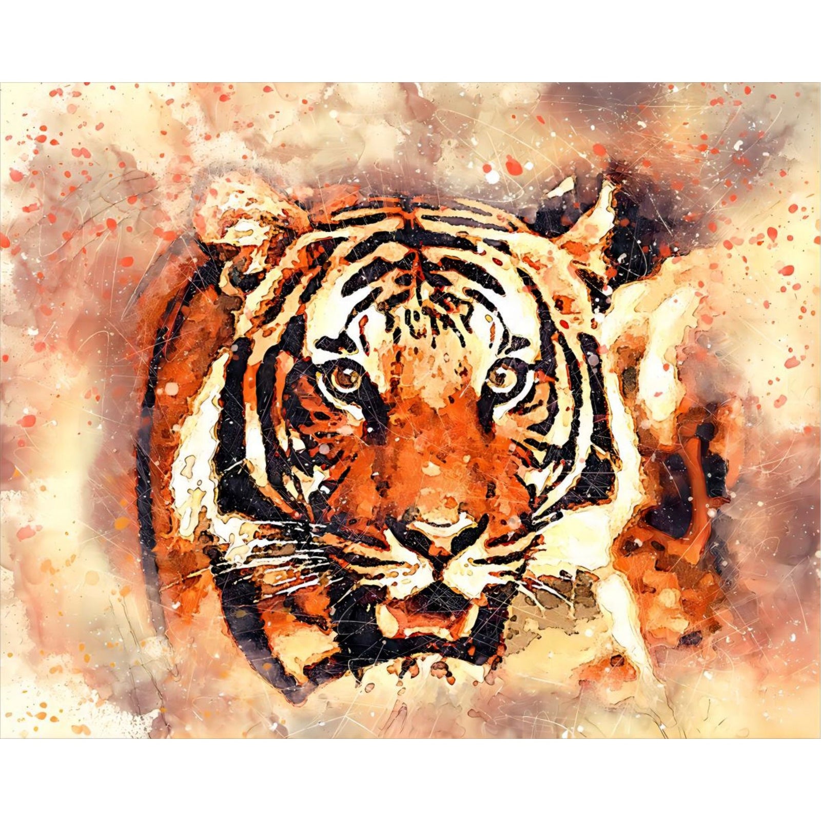 Abstract Tiger | Diamond Painting Design - Full Drill Diamond Art with 5d Square or Round Diamonds - AB Drills Available