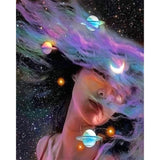 Colorful Space Girl | Diamond Painting Design - Full Drill Diamond Art with 5d Square or Round Diamonds - AB Drills Available