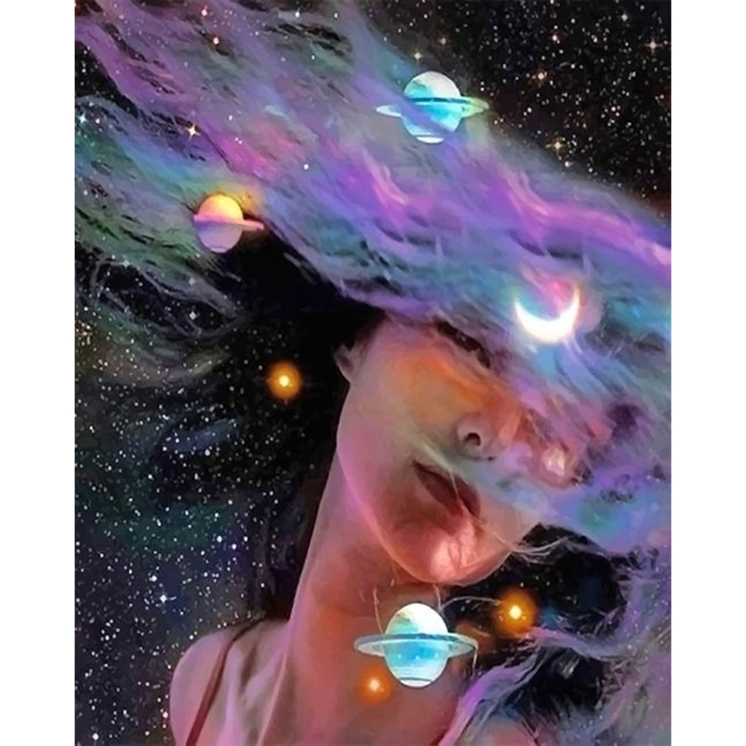 Colorful Space Girl | Diamond Painting