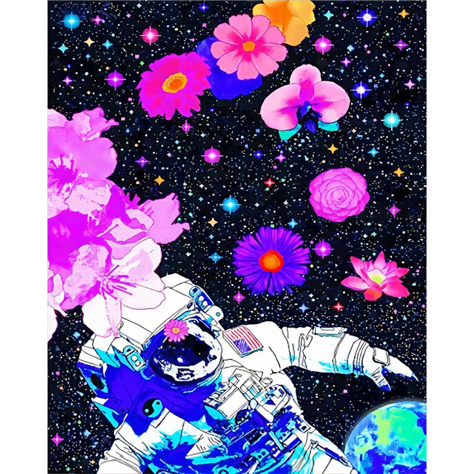 Aesthetic Space Man | Diamond Painting Design - Full Drill Diamond Art with 5d Square or Round Diamonds - AB Drills Available