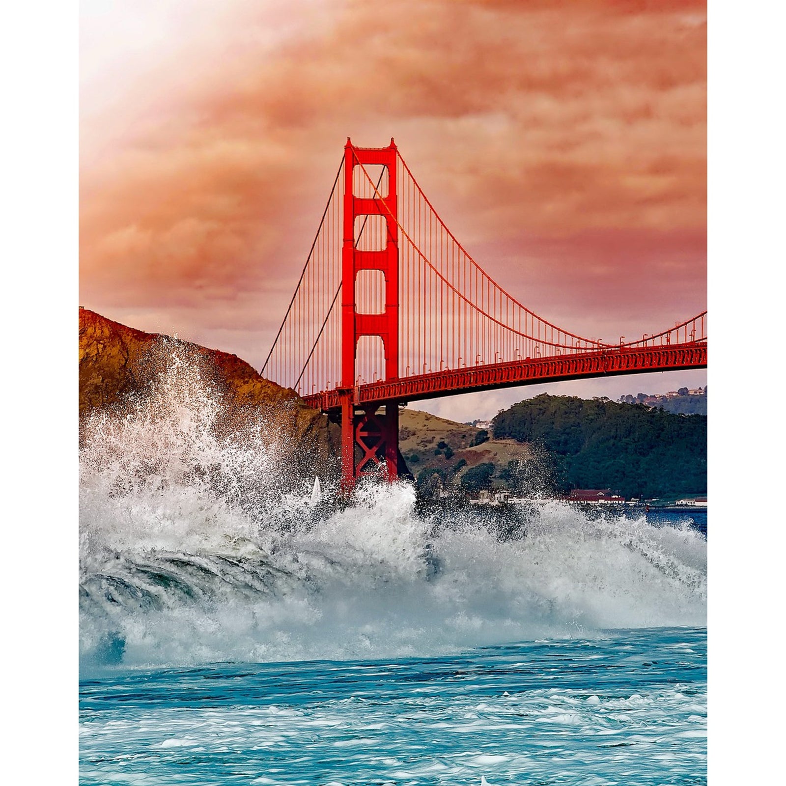 Golden Gate Bridge | Diamond Painting Design - Full Drill Diamond Art with 5d Square or Round Diamonds - AB Drills Available