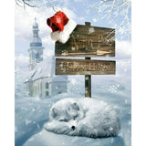 Sleepy Winter Fox | Diamond Painting Design - Full Drill Diamond Art with 5d Square or Round Diamonds - AB Drills Available