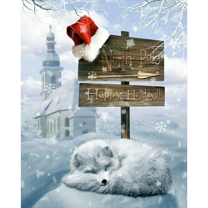 Sleepy Winter Fox | Diamond Painting