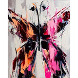 Orange & Pink Butterfly | Diamond Painting Design - Full Drill Diamond Art with 5d Square or Round Diamonds - AB Drills Available