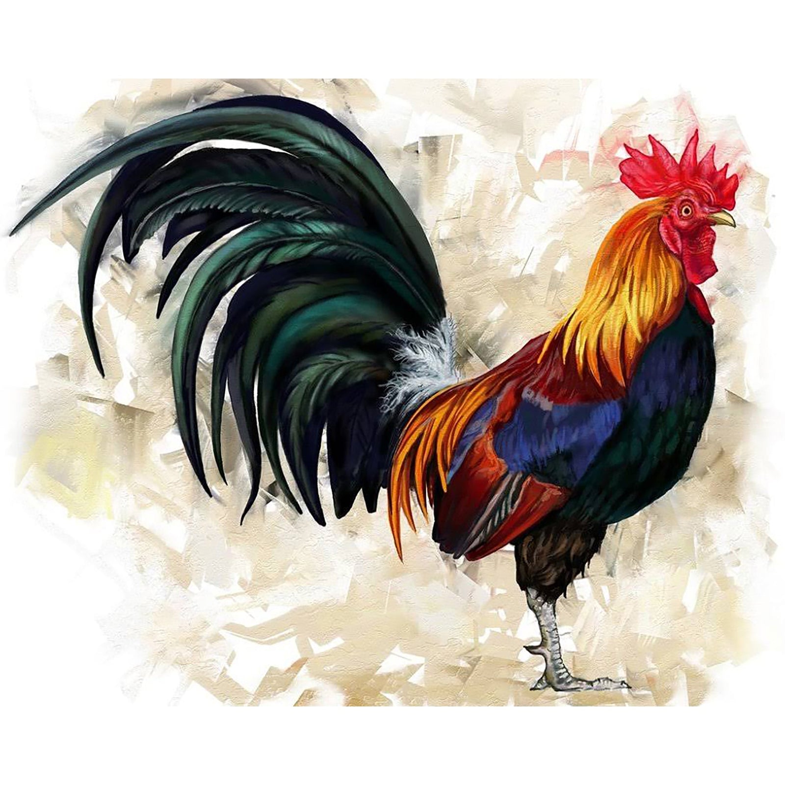 Rooster | Diamond Painting Design - Full Drill Diamond Art with 5d Square or Round Diamonds - AB Drills Available