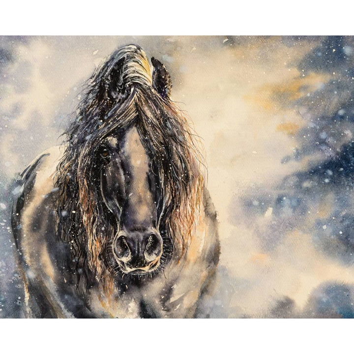 Black Horse in Winter | Diamond Painting