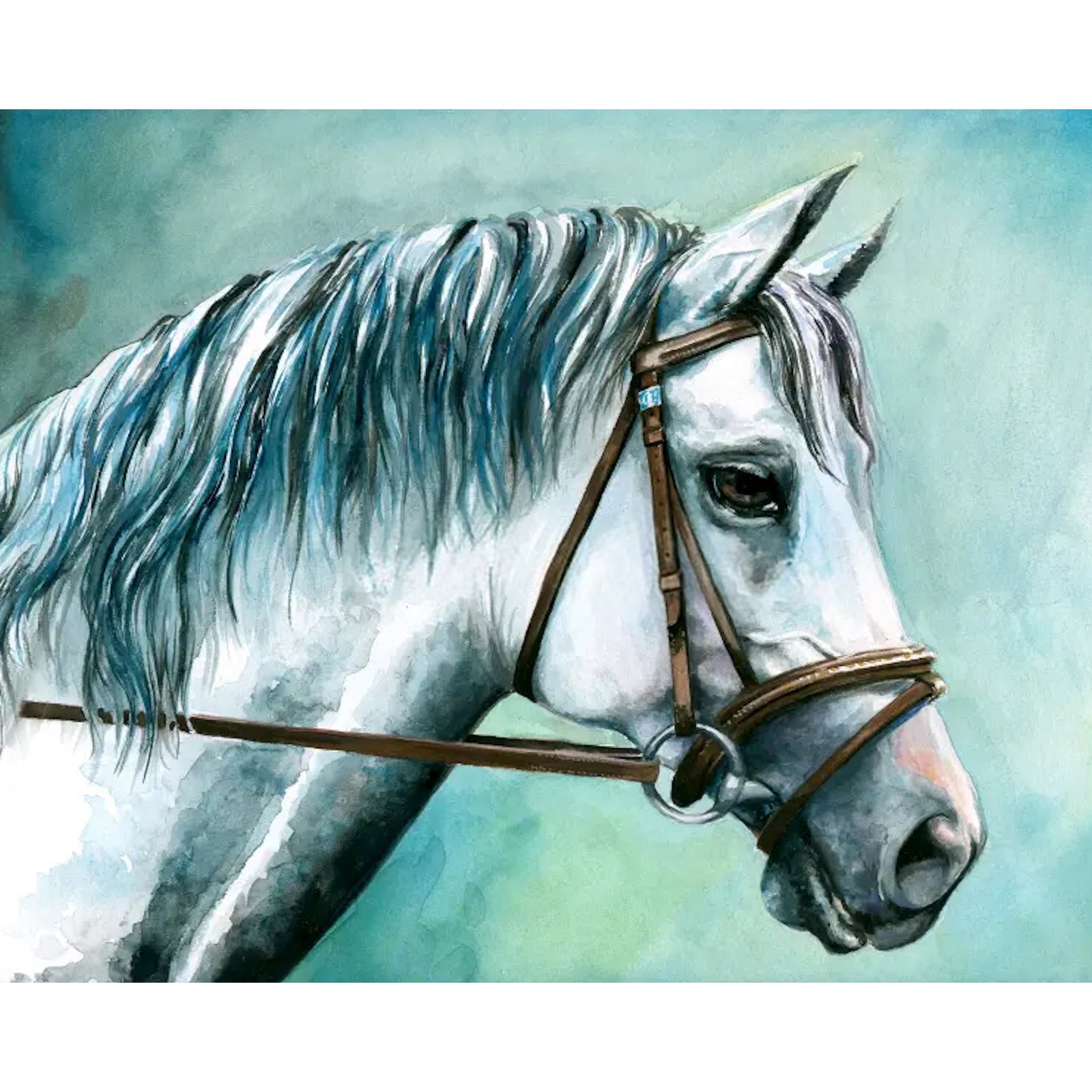 Gray Horse | Diamond Painting Design - Full Drill Diamond Art with 5d Square or Round Diamonds - AB Drills Available