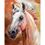 White Horse Head | Diamond Painting Design - Full Drill Diamond Art with 5d Square or Round Diamonds - AB Drills Available