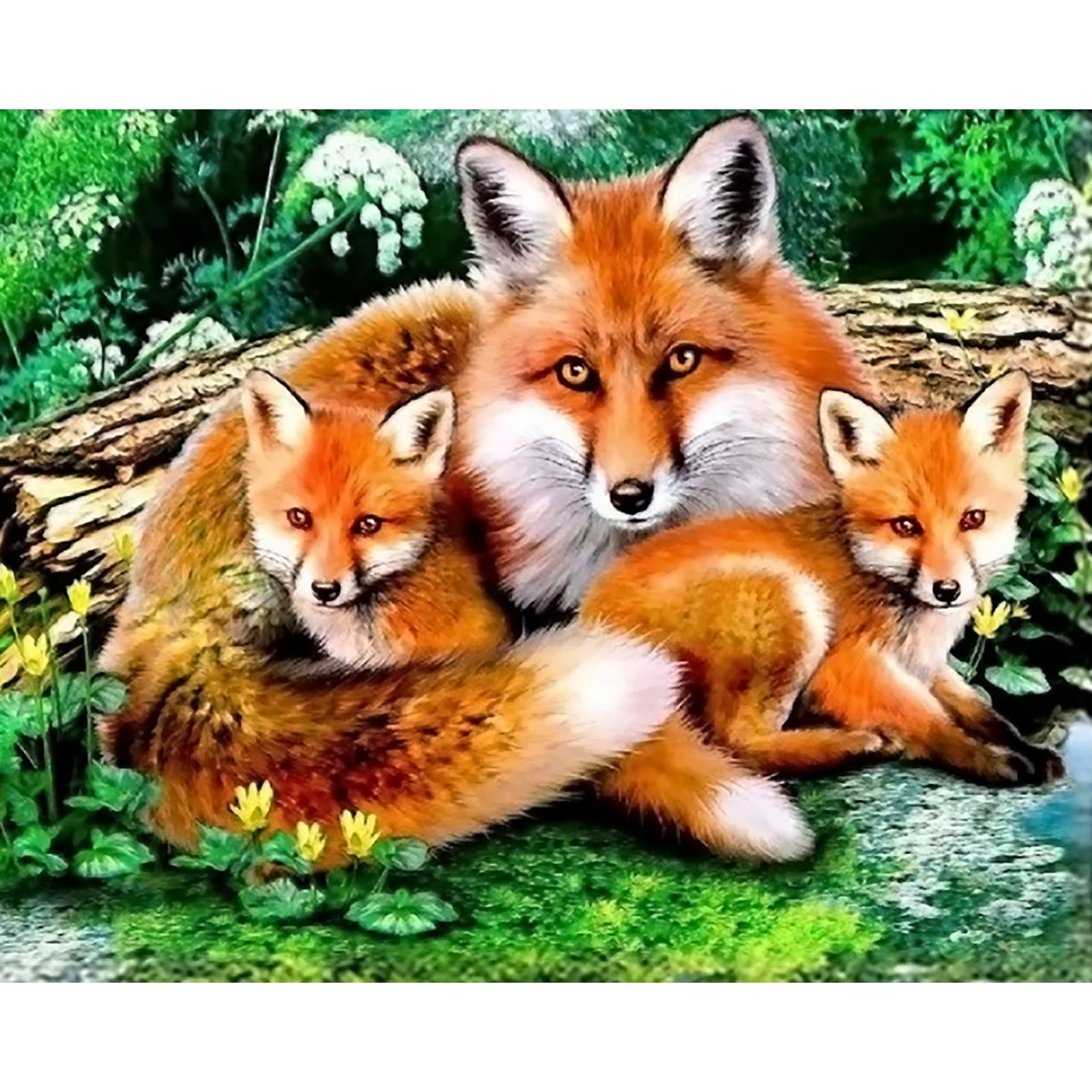 Foxes | Diamond Painting Design - Full Drill Diamond Art with 5d Square or Round Diamonds - AB Drills Available