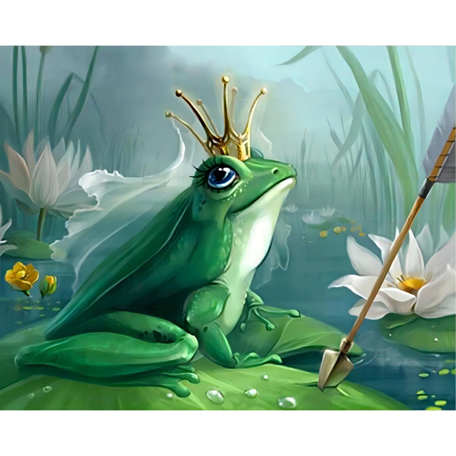 Frog Prince Water | Diamond Painting Design - Full Drill Diamond Art with 5d Square or Round Diamonds - AB Drills Available