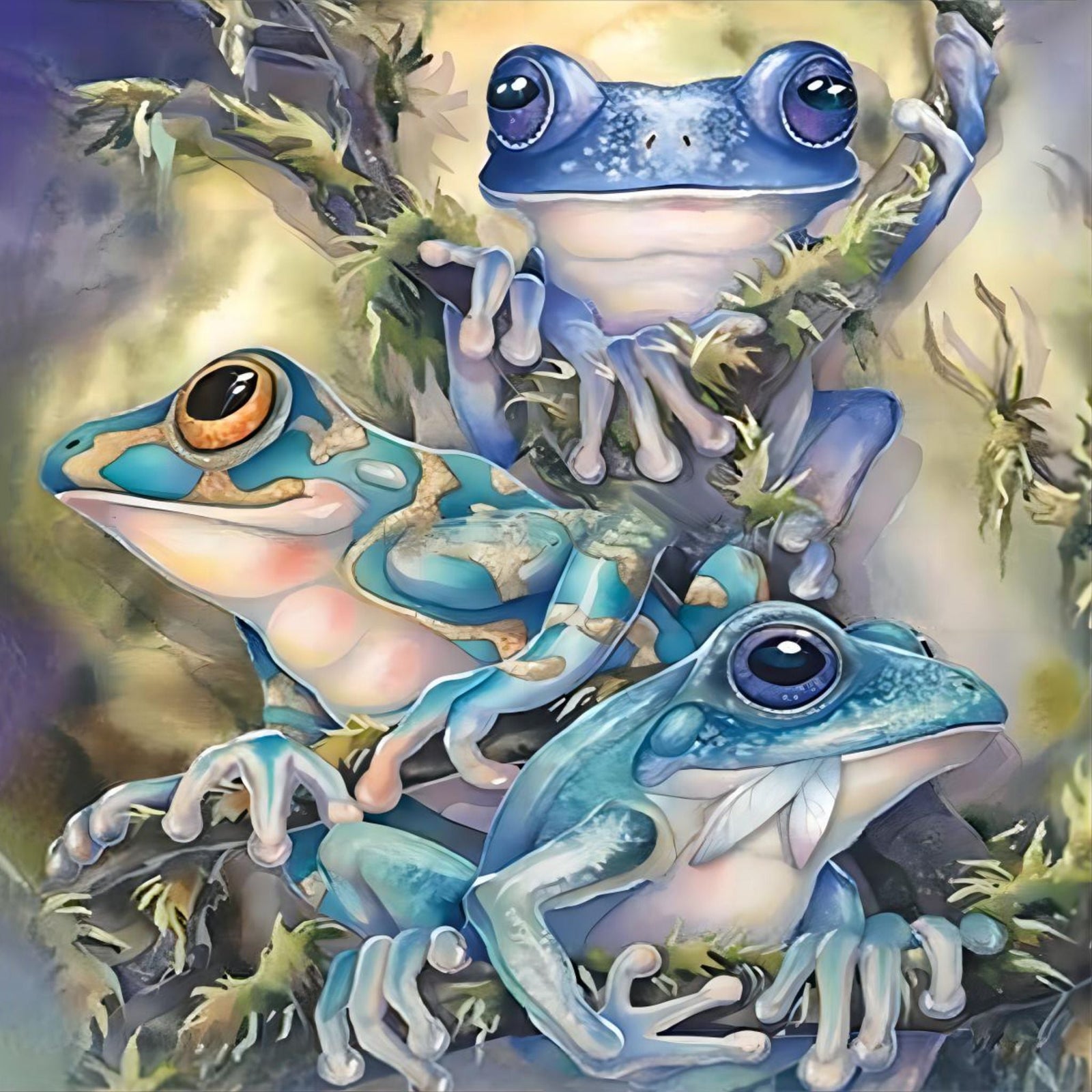 Tricolor Frog | Diamond Painting Design - Full Drill Diamond Art with 5d Square or Round Diamonds - AB Drills Available